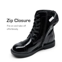 Girls’ Cushioned Side Zipper Perforated Ankle Boots