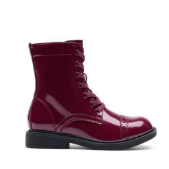 Girls’ Cushioned Side Zipper Perforated Ankle Boots