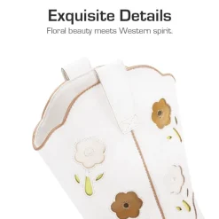 Girls’ Durable Slip-On Floral Western Boots