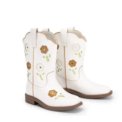 Girls’ Durable Slip-On Floral Western Boots