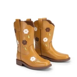 Girls’ Durable Slip-On Floral Western Boots