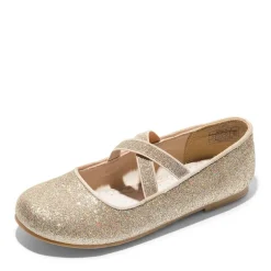 Girl's Elastic Strap Rhinestone Ballerina Flats