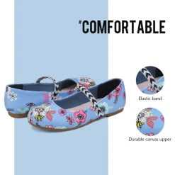 Girl's Elastic Strap Rhinestone Ballerina Flats