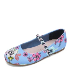 Girl's Elastic Strap Rhinestone Ballerina Flats