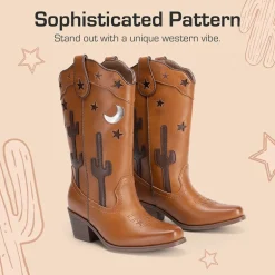 Girls’ Embroidered Western Cowboy Boots