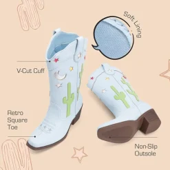 Girls’ Embroidered Western Cowboy Boots