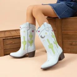 Girls’ Embroidered Western Cowboy Boots
