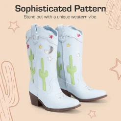 Girls’ Embroidered Western Cowboy Boots