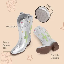 Girls’ Embroidered Western Cowboy Boots