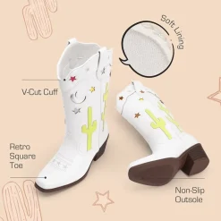 Girls’ Embroidered Western Cowboy Boots