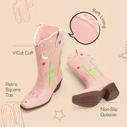 Girls’ Embroidered Western Cowboy Boots