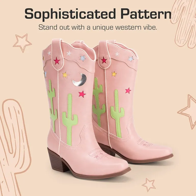Girls’ Embroidered Western Cowboy Boots