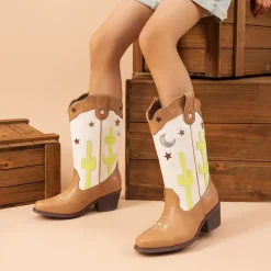 Girls’ Embroidered Western Cowboy Boots