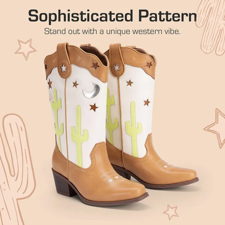 Girls’ Embroidered Western Cowboy Boots