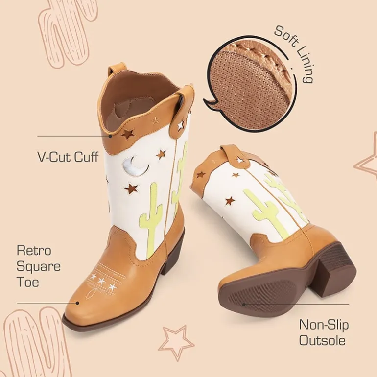 Girls’ Embroidered Western Cowboy Boots