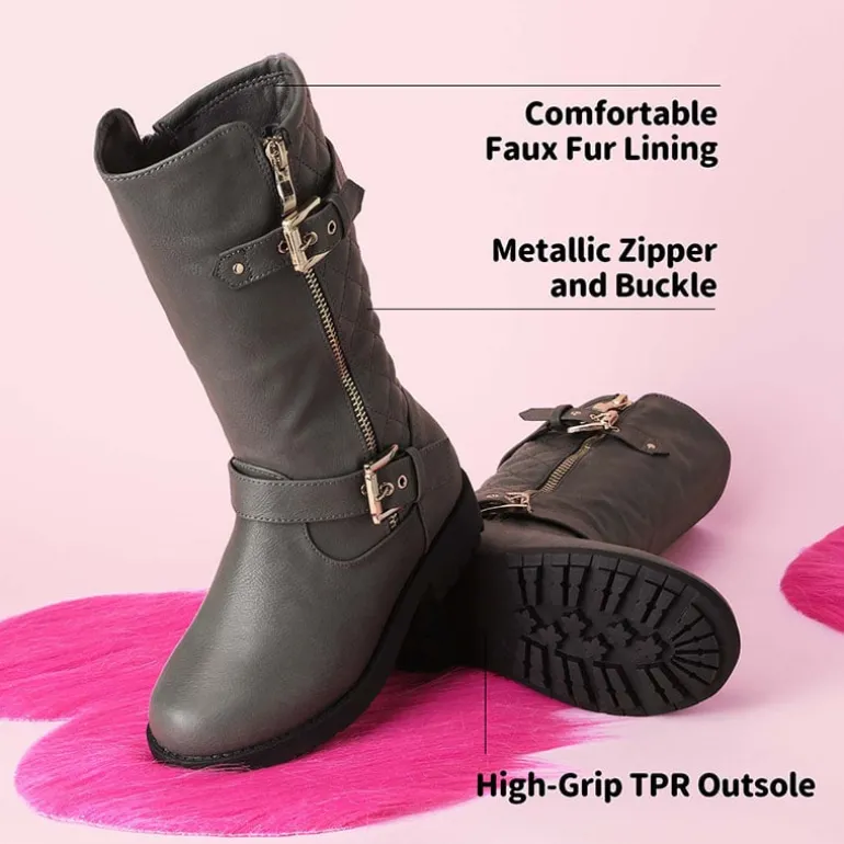 Girls Faux Winter Riding Boots