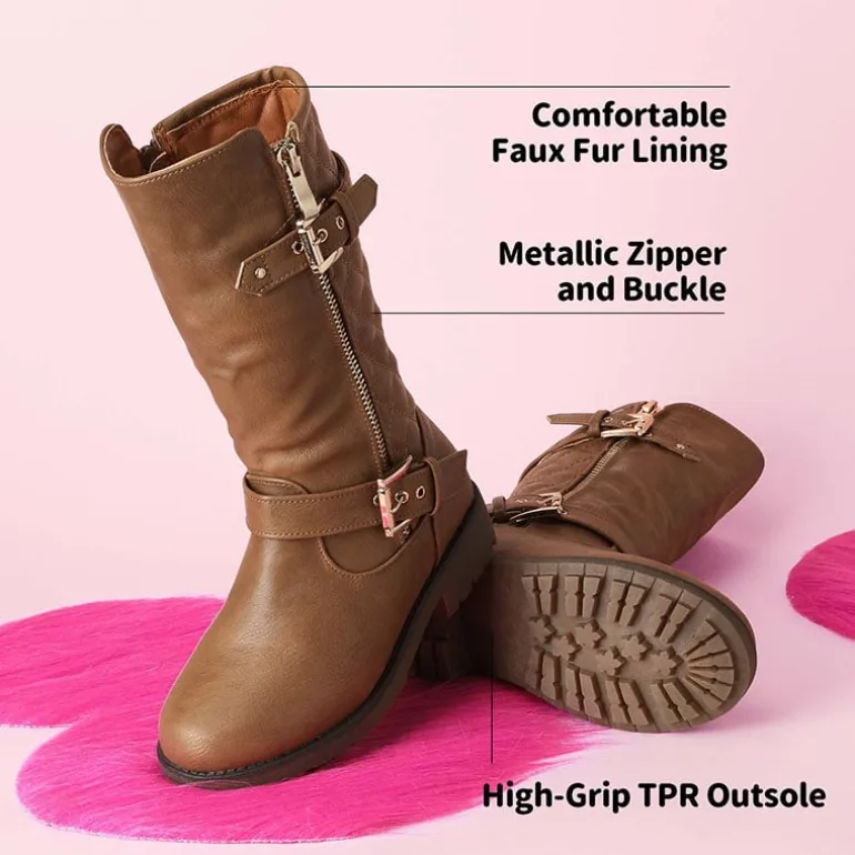 Girls Faux Winter Riding Boots