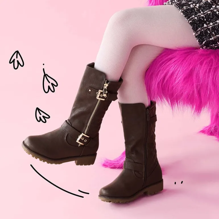 Girls Faux Winter Riding Boots