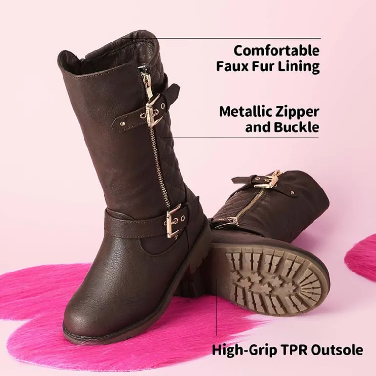 Girls Faux Winter Riding Boots