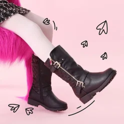 Girls Faux Winter Riding Boots