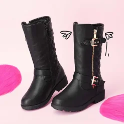 Girls Faux Winter Riding Boots