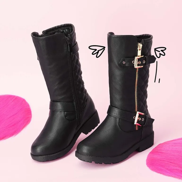 Girls Faux Winter Riding Boots