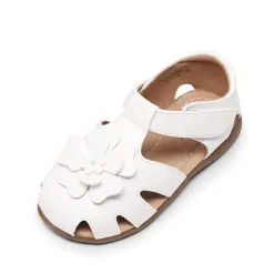 Girls’ Floral Closed Toe Hook-and-Loop Sandals