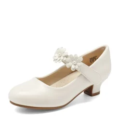 Girls Flower Mary Jane Low Heels