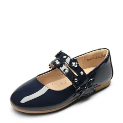 Girls Flower Pearls Bow Mary Jane Flats