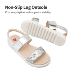 Girls Glittering Strap Flat Sandals