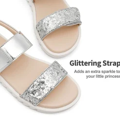 Girls Glittering Strap Flat Sandals