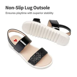Girls Glittering Strap Flat Sandals