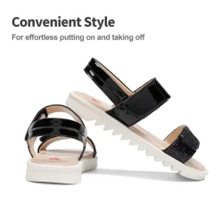 Girls Glittering Strap Flat Sandals
