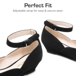 Girls’ Glitter Strap Comfort Pumps