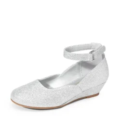Girls’ Glitter Strap Comfort Pumps