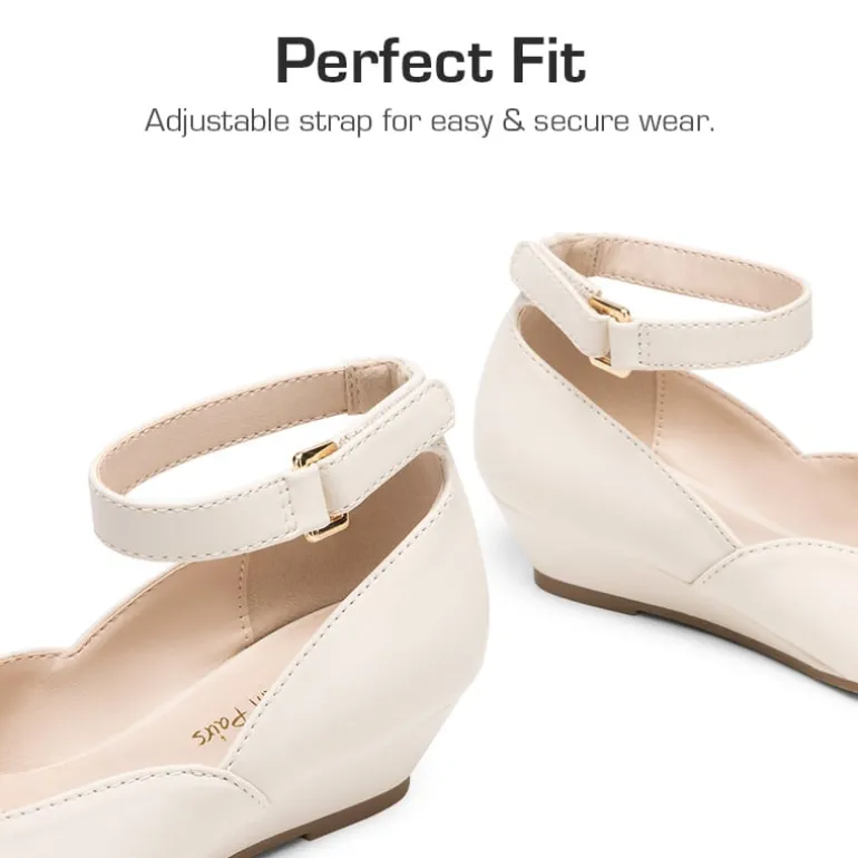 Girls’ Glitter Strap Comfort Pumps