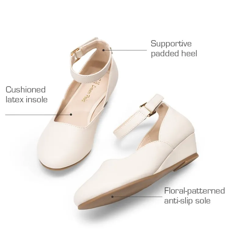 Girls’ Glitter Strap Comfort Pumps