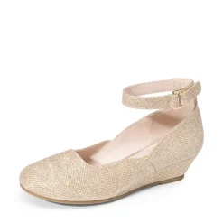 Girls’ Glitter Strap Comfort Pumps