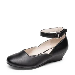 Girls’ Glitter Strap Comfort Pumps