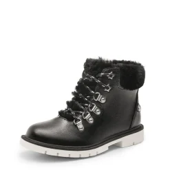 Girls' Lace-Up Faux Fur Ankle Boots