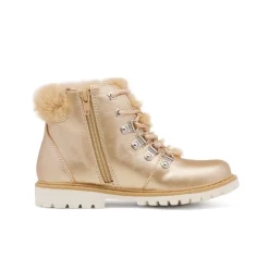 Girls' Lace-Up Faux Fur Ankle Boots