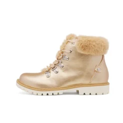 Girls' Lace-Up Faux Fur Ankle Boots