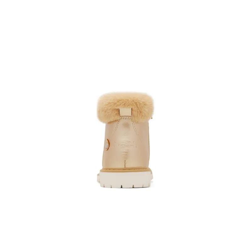 Girls' Lace-Up Faux Fur Ankle Boots