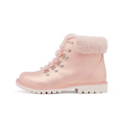Girls' Lace-Up Faux Fur Ankle Boots