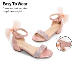 Girls Low Heel Dress Sandals