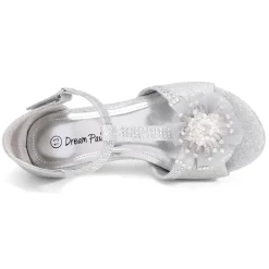 Girls Low Heel Glitter Pump Sandals