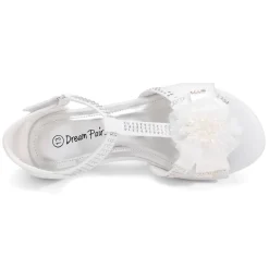 Girls Low Heel Glitter Pump Sandals
