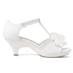 Girls Low Heel Glitter Pump Sandals