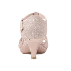 Girls Low Heel Glitter Pump Sandals