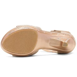Girls Low Heel Glitter Pump Sandals